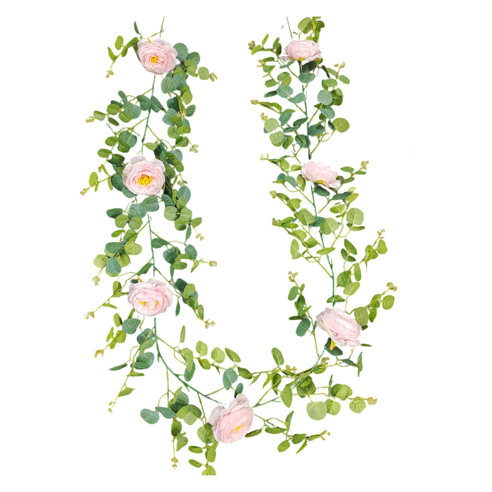 thumbnail image 2 of Enredaderas verdes y rosas champán combinadas para formar una rosa para bodas, chimeneas y hogares., 2 of 2